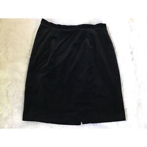 Talbots Petites Black Velvet Pencil Skirt Size 12 Quiet Luxury Glam Formal